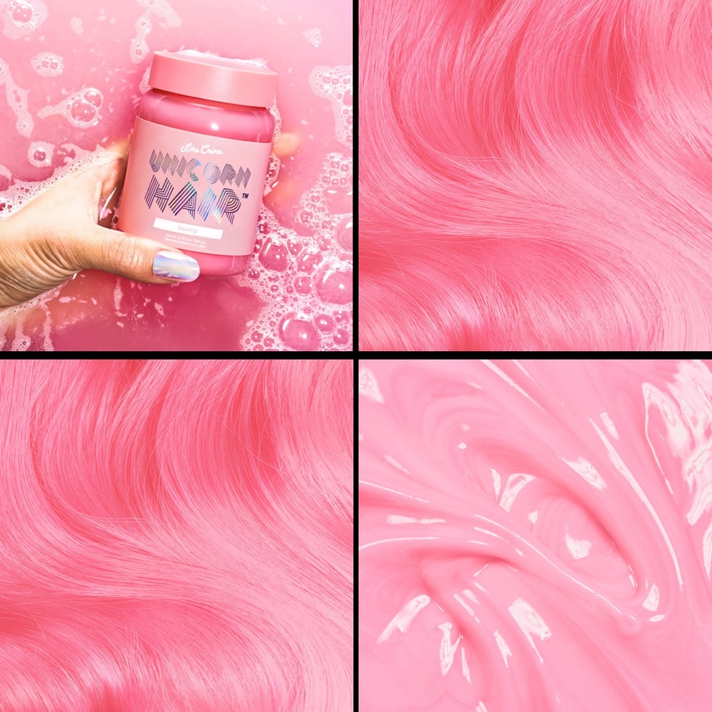 2 LIMECRIME Unicorn Hair semi-permanent hair color dye Bunny (cotton candy pink)